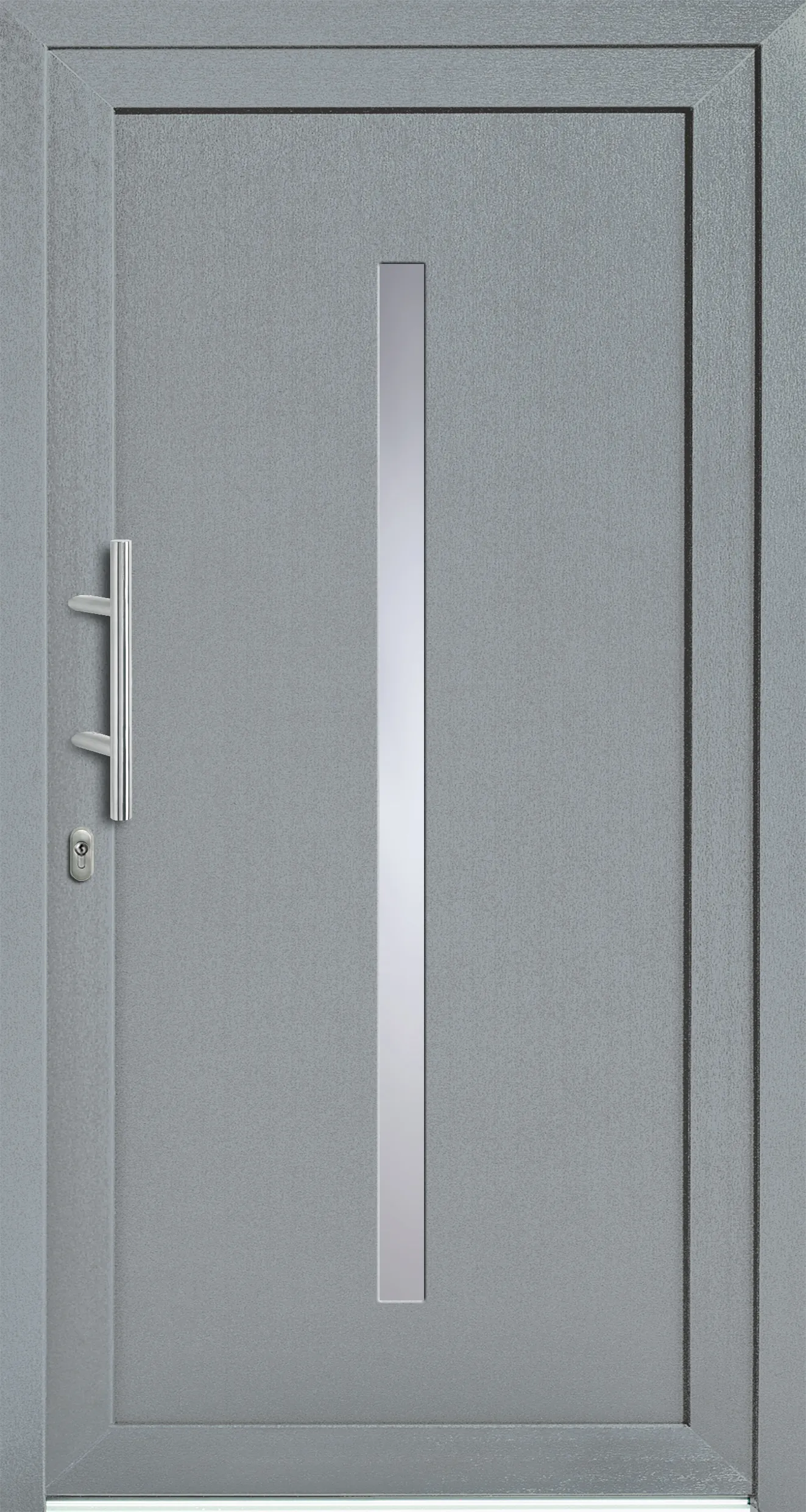 Haustür Modell Süd 22 in Grau, Glasmotiv 5865-50 über 400 mm