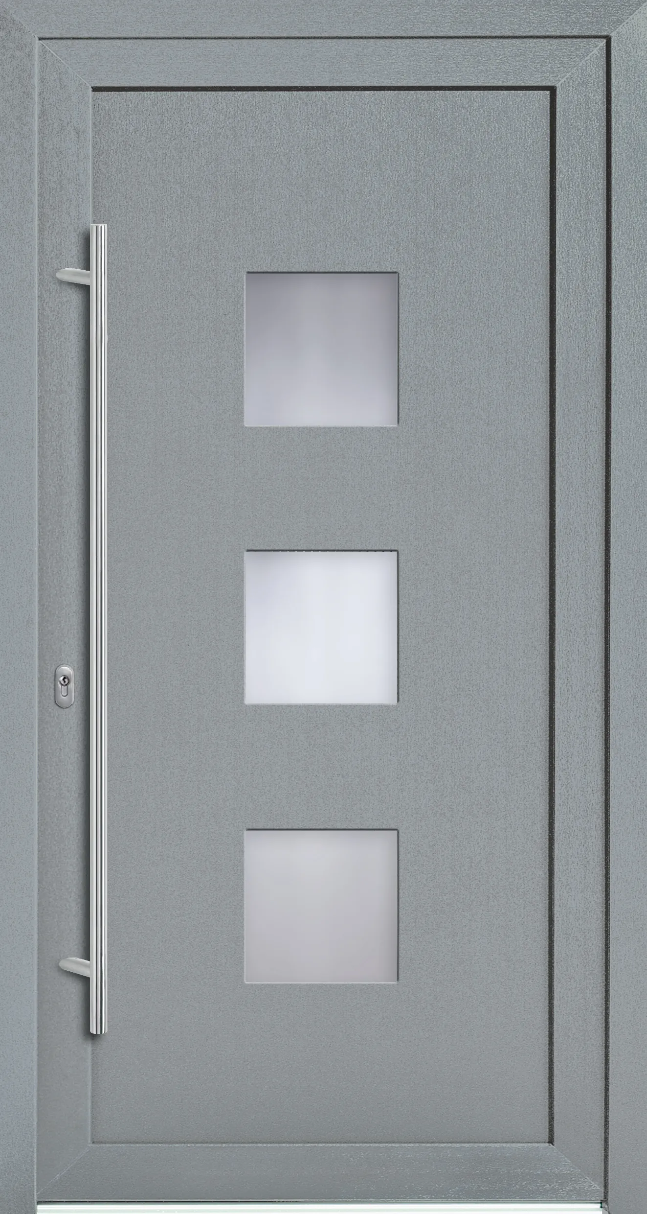 Haustür Modell Süd 23 in Grau, Glasmotiv 5418-50 über 1400 mm
